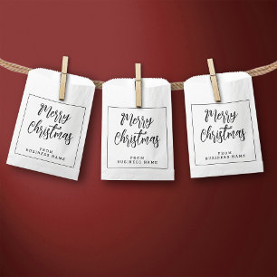 Sacolinha Feliz Natal Branco De   Mini Bolsas De Papel Peque