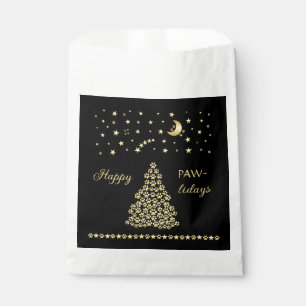 Sacolinha Feliz Natal, Dourada e brilhante árvore de Natal