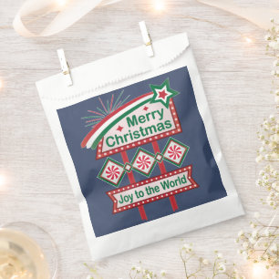 Sacolinha Feliz Natal - Marquee Retro - Alegria ao Mundo