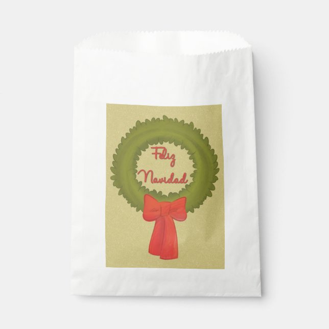 Sacolinha Feliz Navidad Wreath (Frente)