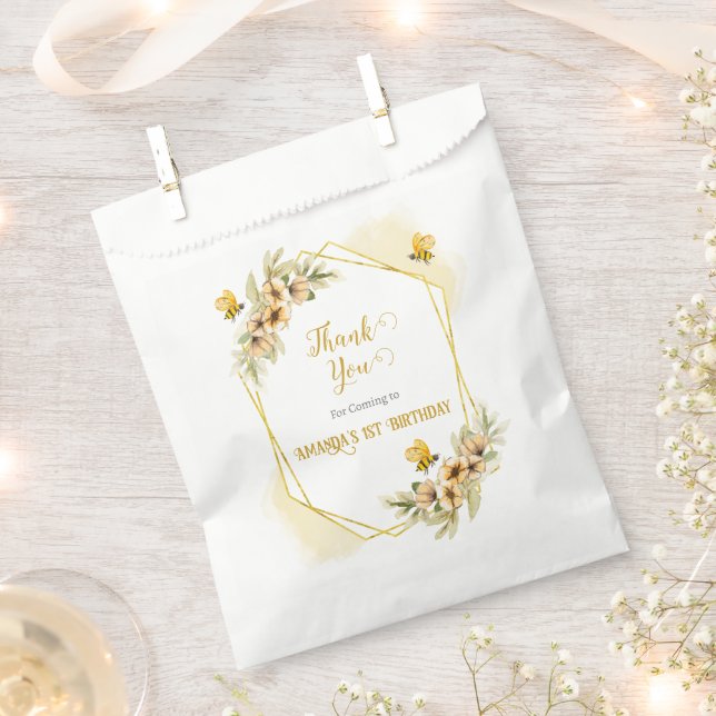 Sacolinha Feliz presente de Festa de aniversário de Abelhas  (Cortado)