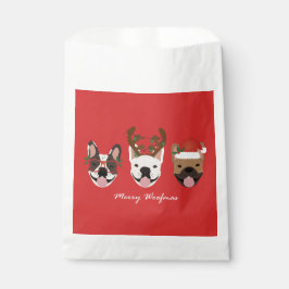 Sacolinha Feliz Woofmas Bolsas Francesas Cabeças de Natal