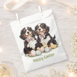 Sacolinha Felz pascoa Bernese Cães de Montanha Ovos de Pásco