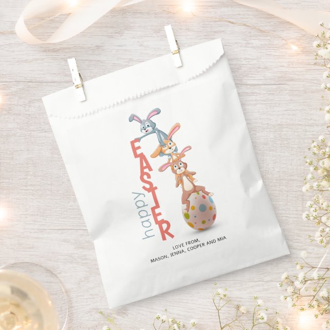 Sacolinha Felz pascoa Cute Engraçado, Coelho Moderno, Ovo (Cortado)