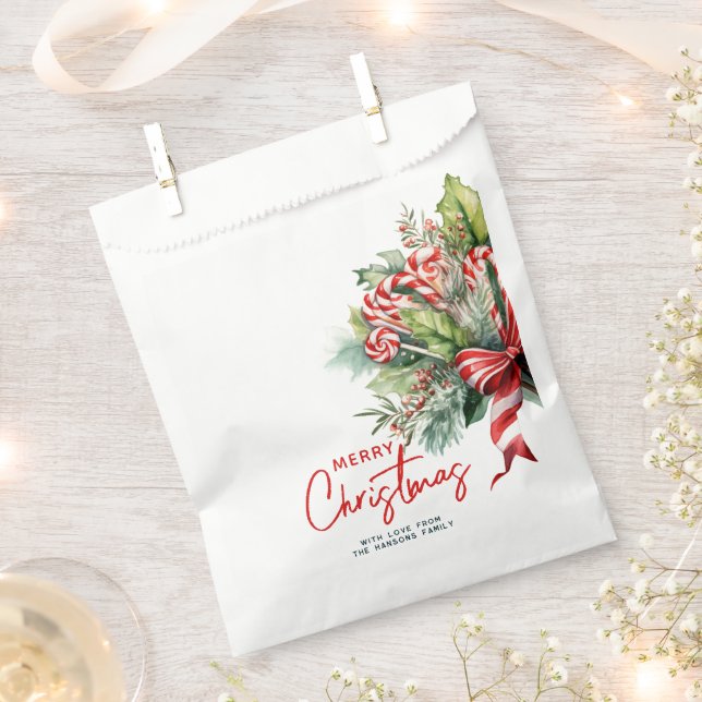 Sacolinha Feset Sweet Cany Canes Feliz Natal Personalizado (Cortado)