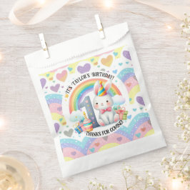 Sacolinha Festa Colorida do primeiro aniversario Rainbow e B