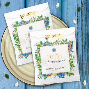 Sacolinha Festa de 20º Aniversário Elegante Hortênsia Azul D
