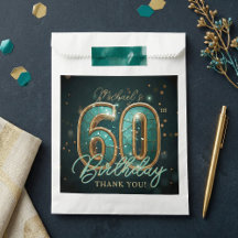 Festa de 60 Anos Elegante em Dourado e Turquesa Ob