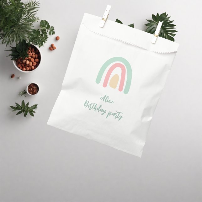 Sacolinha Festa de aniversário amarelo-arco-íris minúsculo (Criador carregado)