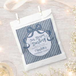 Sacolinha Festa de Aniversário Bebê em Jeans Azul Coquete