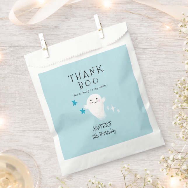 Sacolinha Festa de aniversário Boo Halloween (Cortado)