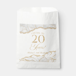 Sacolinha Festa de aniversário de 20 de Agate Dourado Elegan