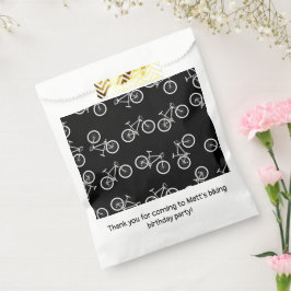 Sacolinha Festa de aniversário de bicicleta preto
