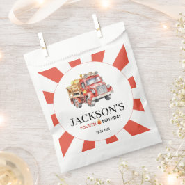 Sacolinha Festa de aniversário de bombeiros foqueiros vermel