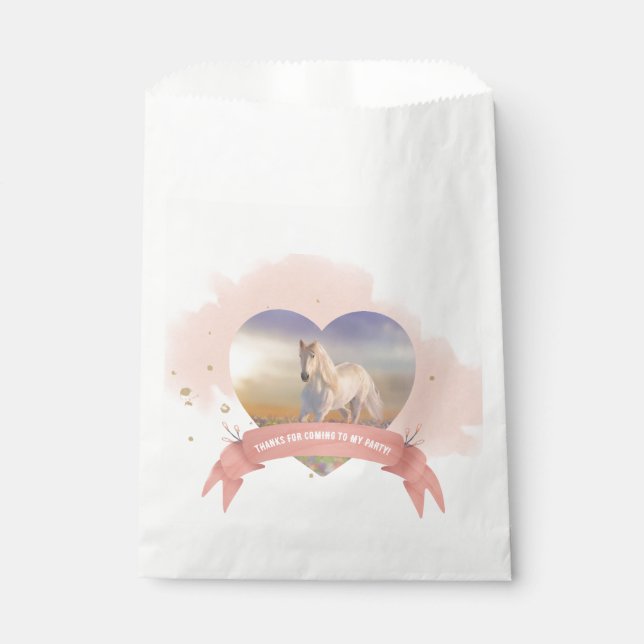 Sacolinha Festa de aniversário de Cavalos Personalizados (Frente)