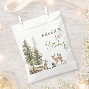 Sacolinha Festa de Aniversário de criança de Animais Florest