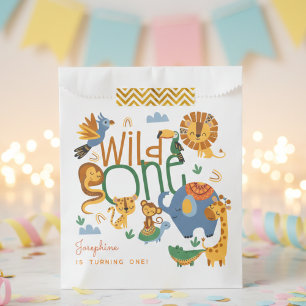 Sacolinha Festa de aniversário de criança selvagem de um saf