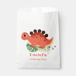 Sacolinha Festa de aniversário de Dinossauro Bonito do Parti