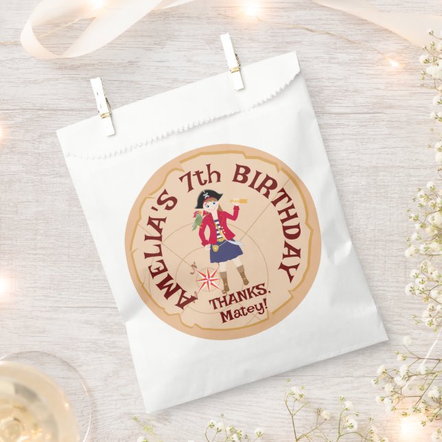 Sacolinha Festa de aniversário de diversão do mapa do tesour (Cortado)