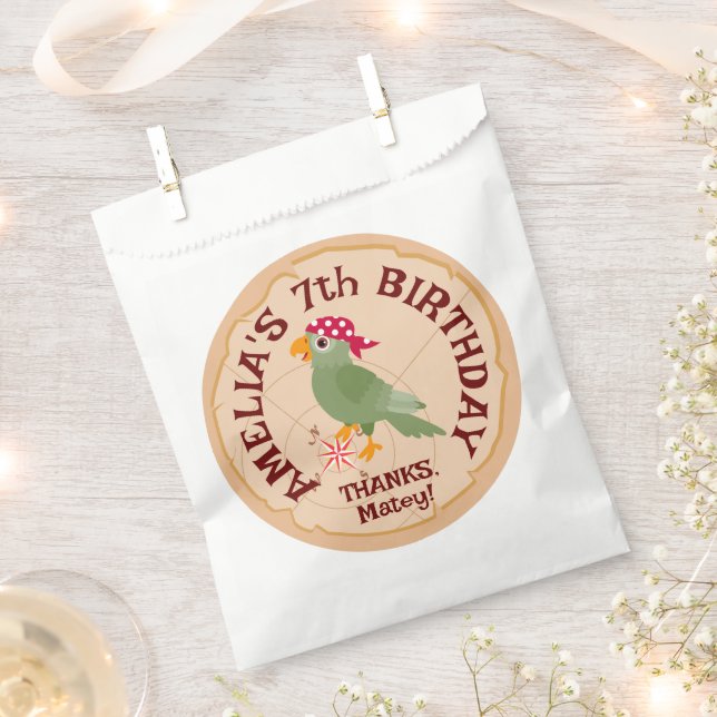 Sacolinha Festa de aniversário de diversão do mapa do tesour (Cortado)