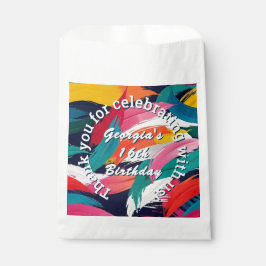 Sacolinha Festa de aniversário de efeito de pintura brilhant