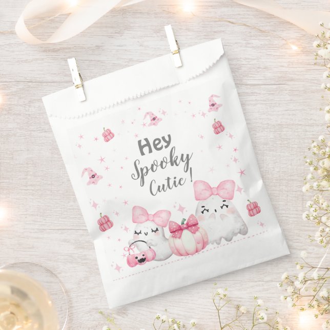 Sacolinha Festa de aniversário de Ghost Halloween Moderno e  (Cortado)