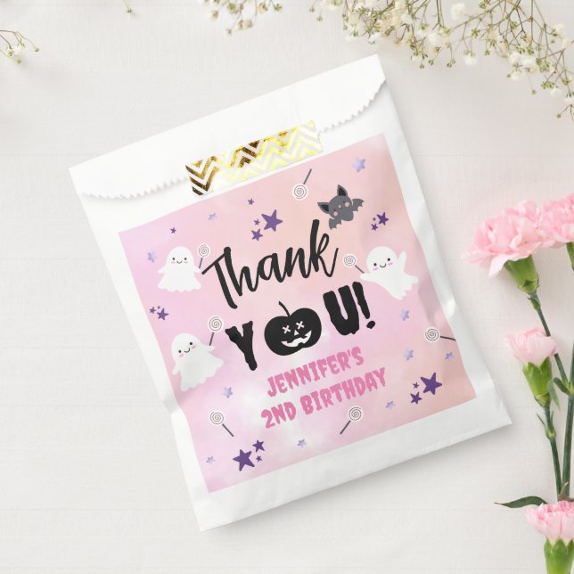 Sacolinha Festa de aniversário de Halloween, Menina Rosa, Bo (Selado)