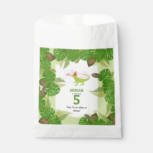 Sacolinha Festa de aniversário de Iguana Lizard para Animais (Frente)