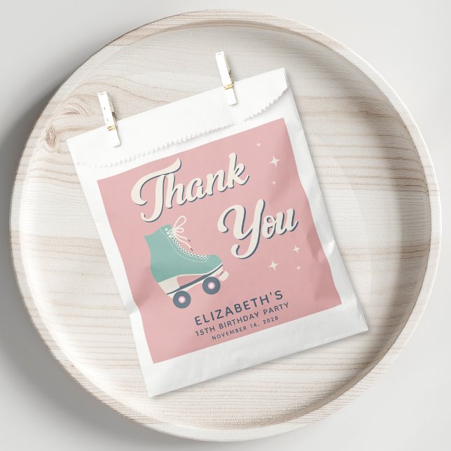 Sacolinha Festa de aniversario de meninas de patinação do ci (Criador carregado)