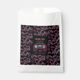 Sacolinha Festa de aniversario de meninas Neon Pink do Jogo