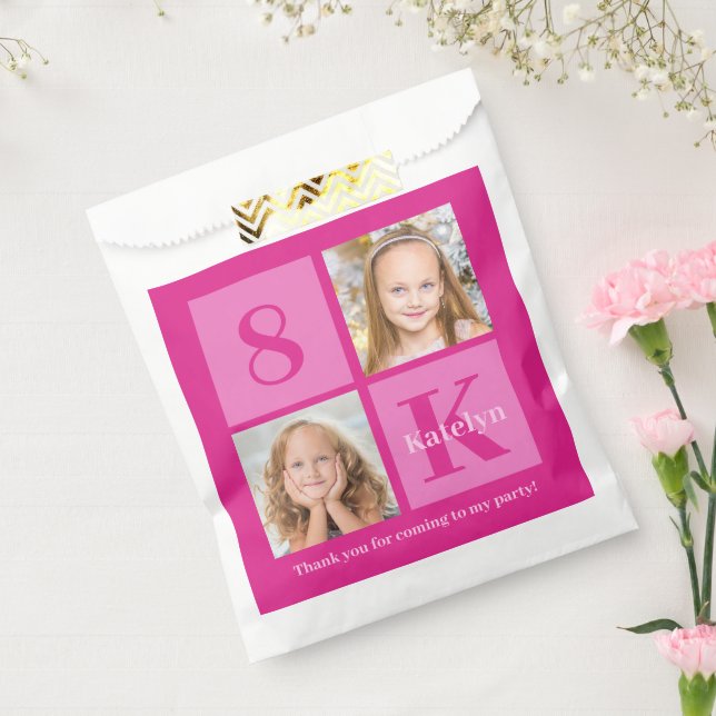 Sacolinha Festa de aniversario de meninas Personalizada de C (Selado)