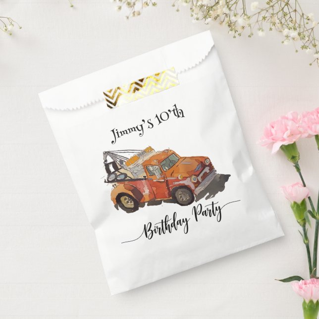 Sacolinha Festa de aniversário de meninos com destroços (Selado)