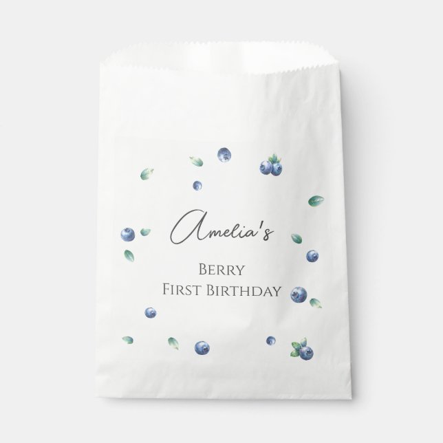 Sacolinha Festa de aniversário de mirtilo Berry Sweet Waterc (Frente)