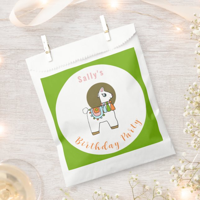 Sacolinha Festa de aniversário de pinata lama festiva (Cortado)