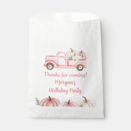 Sacolinha Festa de aniversário de Pumpkin de Caminhão Rosa