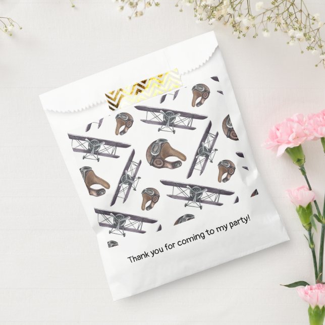 Sacolinha Festa de aniversário do avião Vintage (Selado)