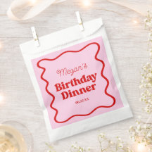 Festa de Aniversário do Janto Borda Vermelha Rosa