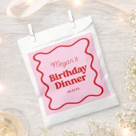 Sacolinha Festa de Aniversário do Janto Borda Vermelha Rosa