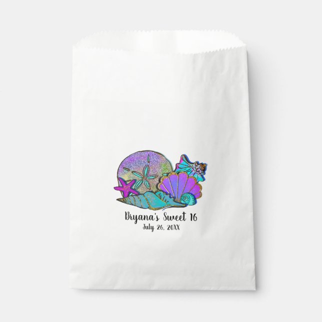 Sacolinha Festa de aniversário Glitter Sparkle do Mar de Pra (Frente)