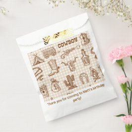 Sacolinha Festa de aniversário Ocidental de Cowboy Gingham