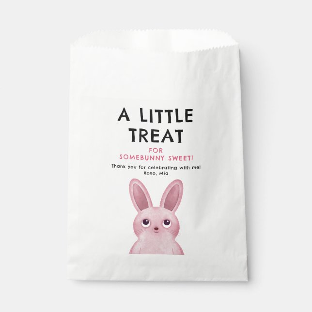 Sacolinha Festa de aniversário para Garotas com Coelhinho Ro (Frente)