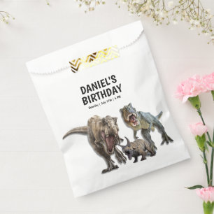 Sacolinha Festa de aniversário para imprimir de dinossauro,