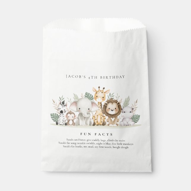 Sacolinha Festa de aniversário Safari Animal do Partido Selv (Frente)