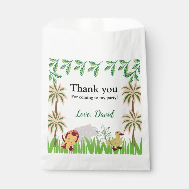 Sacolinha Festa de aniversário Safari personalizável (Frente)