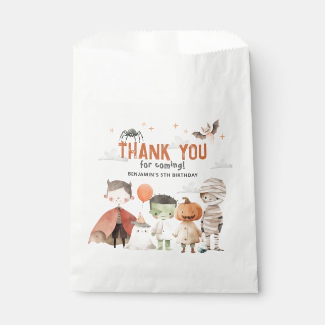 Sacolinha Festa de aniversário Spooky Halloween Favor Bolsas (Frente)