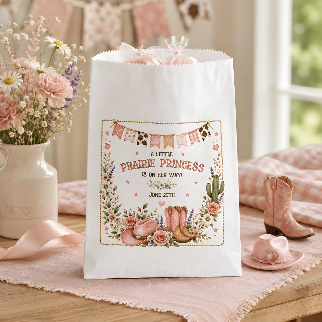 Sacolinha Festa de Bebê Western Princesa da Campina (Prairie Princess Western Baby Shower Favor Bag)