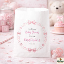Festa de Chá de Bebê Menina com Laço Rosa - Festa 