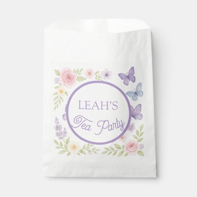 Sacolinha Festa de chá de jardim entonado Favor Bolsas (Frente)