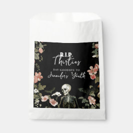 Sacolinha Festa de Esqueleto Floral Rosa-aniversário de 40 a