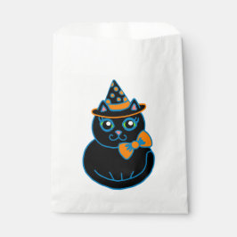 Sacolinha Festa de Halloween Black Cat Favor Treat Bag